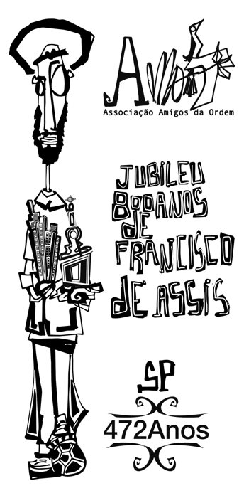 Postal 09 — O Jubileu, desenho de Marcelo Zuffo