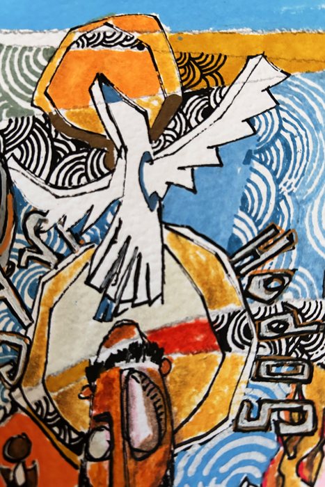 Postal 10 — As Cotovias, desenho de Marcelo Zuffo