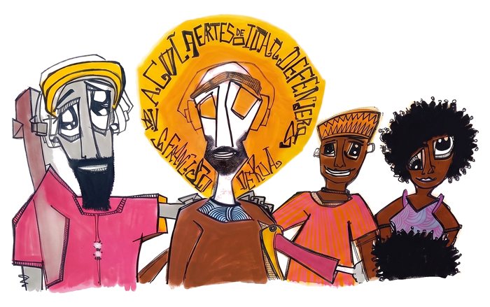 Postal 12 — Todos Irmãos, desenho de Marcelo Zuffo